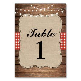 Números de tabla Boda Tarjetas de Burlap Rústico M