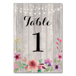 Números de tabla Bodas Tarjetas de Madera Rústica 