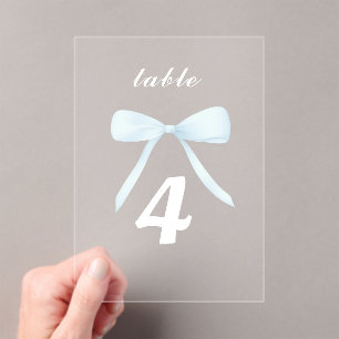 números de tabla de arco azul pastel
