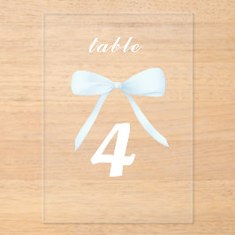 números de tabla de arco azul pastel