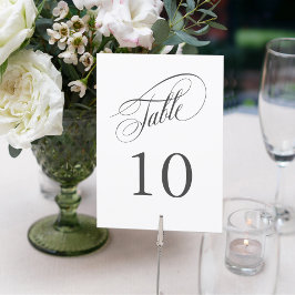 Números de tabla de Boda de caligrafía elegante