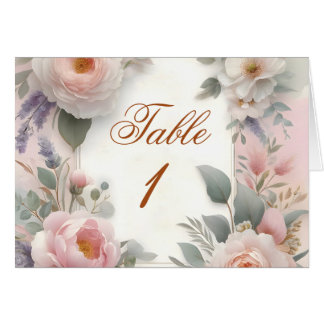 Números de tabla de bodas de jardín romántico