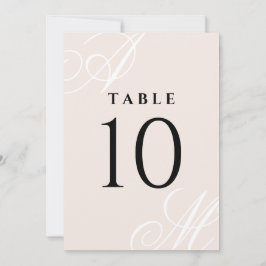 Números de tabla de monograma minimalista elegante