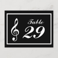 Números de tabla de notas musicales (negro/blanco)