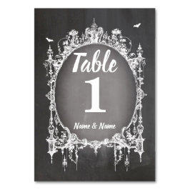Números de tabla Tarjetas de marco gótico Boda Hal