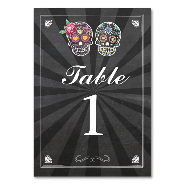 Números de tabla Tarjetas de talla de azúcar Boda (Anverso)