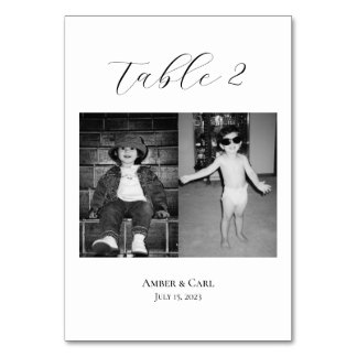Números de tarjetas de Boda de fotos de niños de e