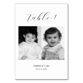 Números de tarjetas de Boda de fotos de niños de e