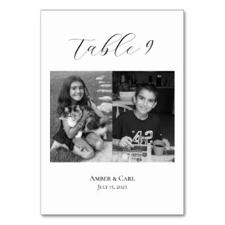Números de tarjetas de Boda de fotos de niños de e
