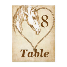 Números de tarjetas de mesa de Boda occidentales P