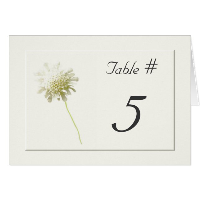 Números florales de la tabla de la boda del diente (Anverso (Horizontal))