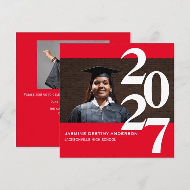 Números Grandes Descentrados - Anuncio de Graduaci (Anverso / Reverso)