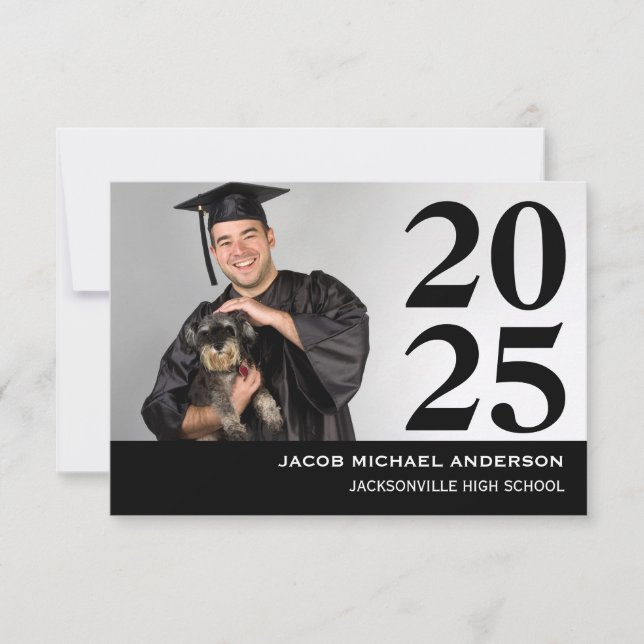Números grandes - Invitación de graduación 3x5 (Anverso)