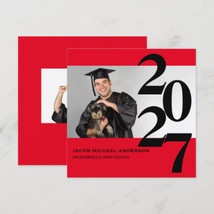 Números Grandes Rojo - Anuncio de Graduación