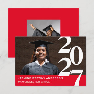Números Grandes Rojo - Anuncio de Graduación 3x5