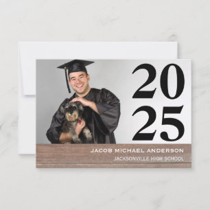 Números Grandes y Madera - Anuncio de Graduación 3