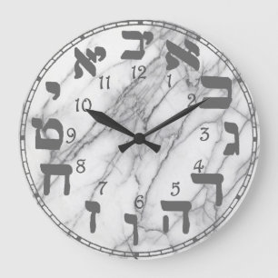 Números hebreos alrededor del reloj