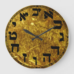 Números hebreos alrededor del reloj