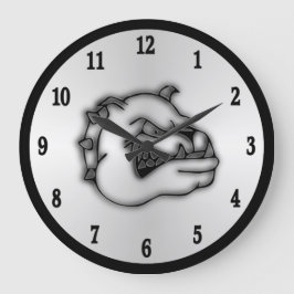 Números negros de reloj de pared de Bulldog loco