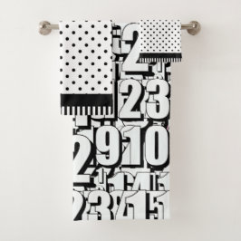 Números Niños puntos blancos negros Banda negra