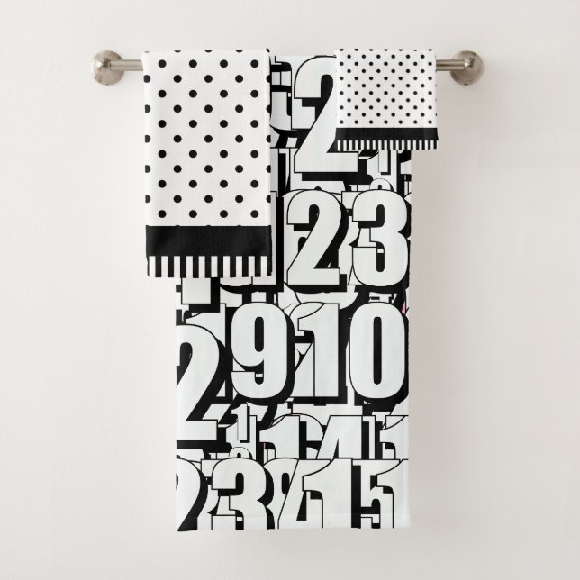 Números Niños puntos blancos negros Banda negra (In situ)