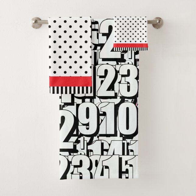 Números Niños puntos blancos negros rojo (In situ)