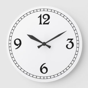 Números retro Reloj de pared blanco negro
