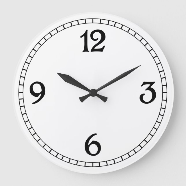 Números retro Reloj de pared blanco negro (Anverso)