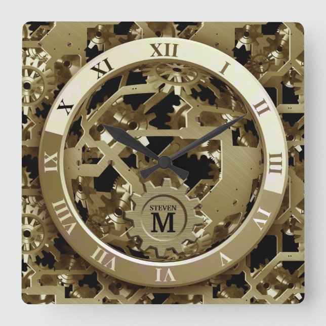 Números romanos de los juegos de reloj dorado mono (Anverso)
