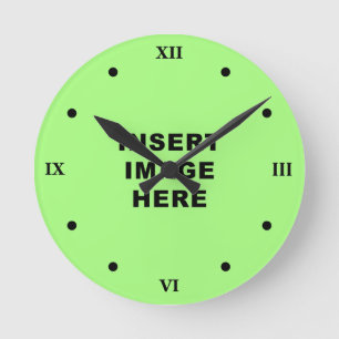 Números romanos del reloj del negro de encargo de