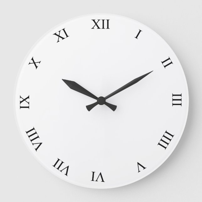 Números romanos negros Reloj de la cara redonda (Anverso)
