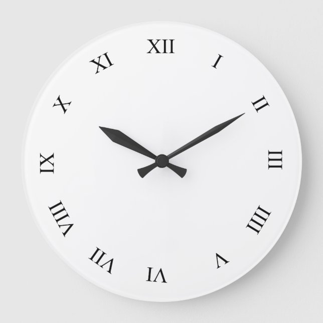 Números romanos negros reloj de pared de la cara (Anverso)