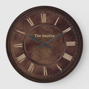 Números romanos Rusty Brown Reloj de pared acrílic
