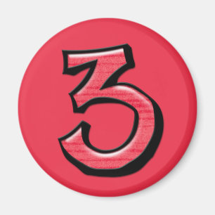 Números silenciosos 3 imanes rojos