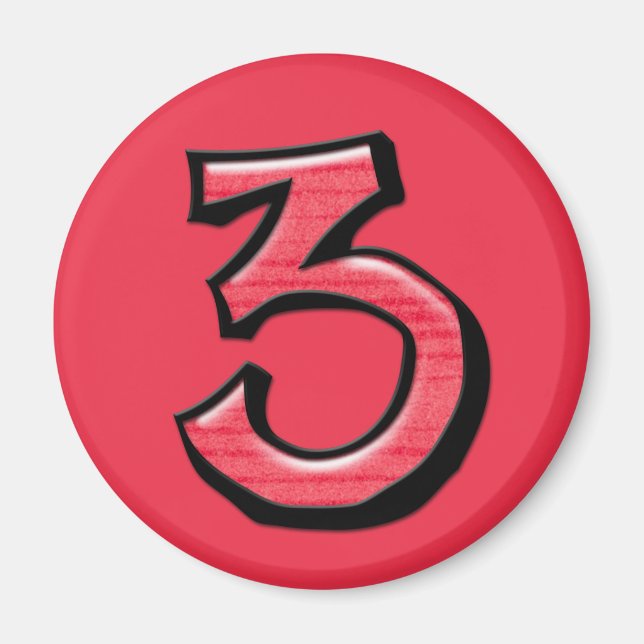 Números sórdidos 3 imán rojo (Frente)