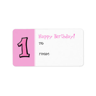 Números tontos 1 etiqueta de regalo de cumpleaños