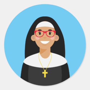 Nun Classic Round Pegatina