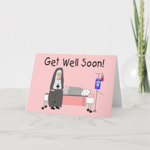 Nun Tarjeta "Get Well Soon"