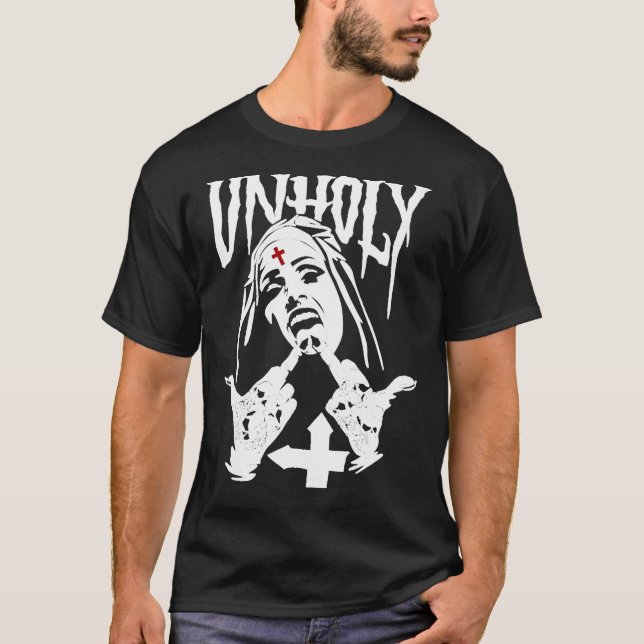 Nun Tattoos clásicos de la camiseta satánica no sa (Anverso)