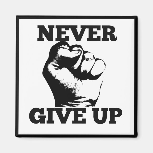 Nunca ceder imán (Frente)