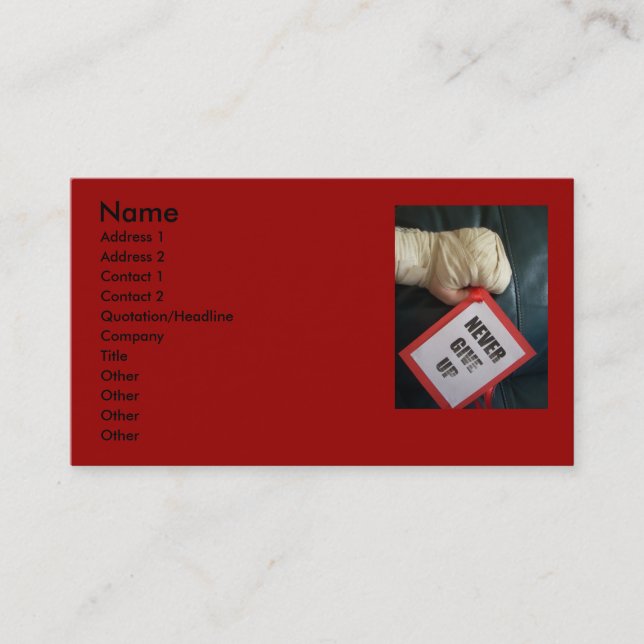 Nunca dé las tarjetas de visita para arriba de (Anverso)