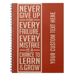 Nunca dé para arriba el cuaderno de motivación