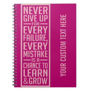 Nunca dé para arriba el cuaderno de motivación