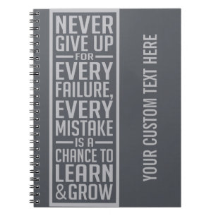 Nunca dé para arriba el cuaderno de motivación
