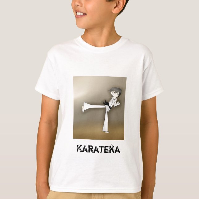 Nunca dé para arriba la camiseta Karateka de (Anverso)
