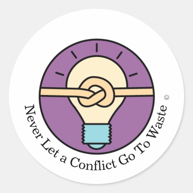 Nunca dejen que un conflicto llegue a un pegatina  (Anverso)