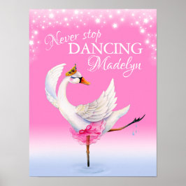 Nunca dejes de bailar arte de ballet cisne rosa pa