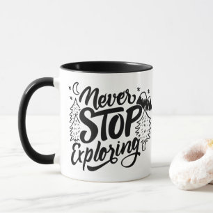 Nunca Dejes de Explorar - Taza con Letra a Mano