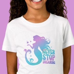 Nunca dejes de soñar: camiseta rosa de la sirena C
