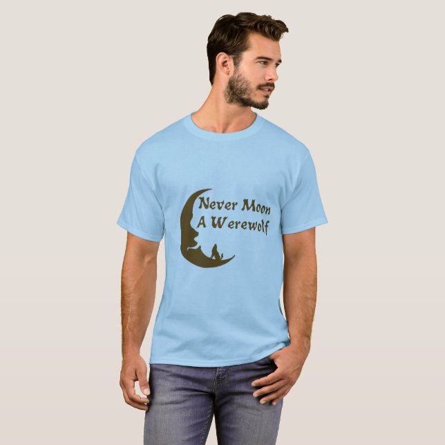 Nunca esté en la luna una camisa del hombre lobo (Anverso completo)